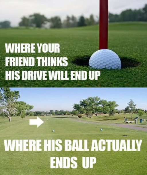How you think you golf Vs how you actually golf.