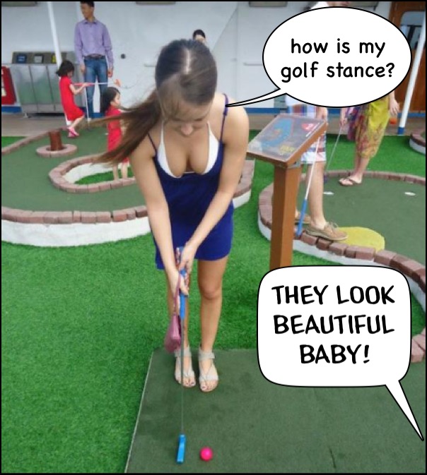 Golf stance. Beautiful baby!